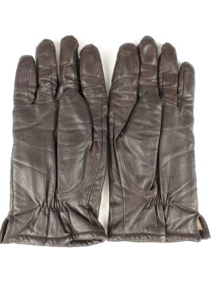 Vintage Unisex Leather Gloves 80s 9.5 Brown G281-147382