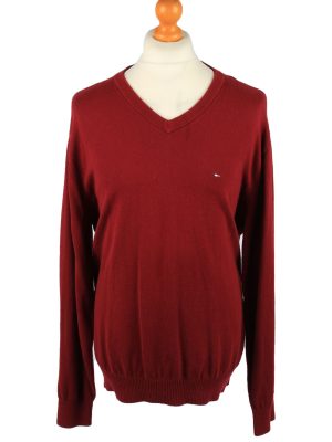 Vintage Tommy Hilfiger Mens Jumper Pullover 90s XL Bordeaux -IL2119-0