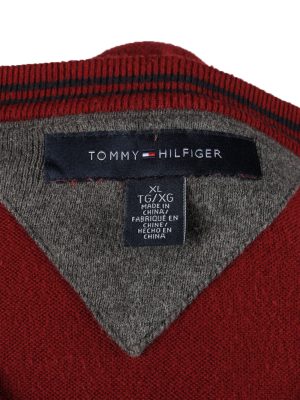 Vintage Tommy Hilfiger Mens Jumper Pullover 90s XL Bordeaux -IL2119-147866