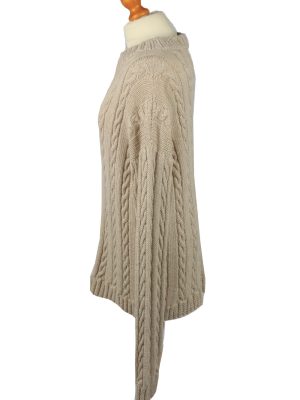 Vintage Womens Cable Knit Cardigan 90s XXL Cream -IL2133-149570
