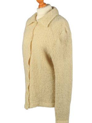 Vintage Womens Wool Cardigan 90s XL Cream -IL2134-149573