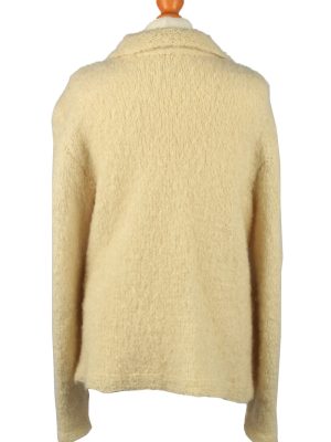 Vintage Womens Wool Cardigan 90s XL Cream -IL2134-149575