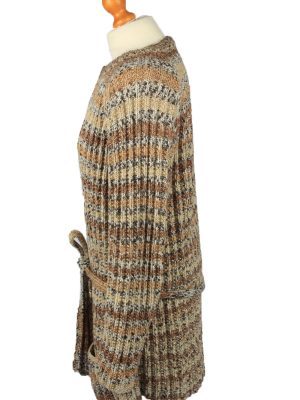 Vintage Womens Cable Knit Cardigan 90s XL Brown -IL2135-149578