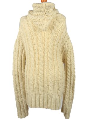 Vintage Womens Cable Knit Cardigan 90s XXL Cream -IL2136-149583