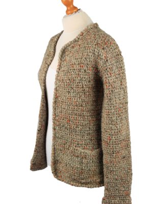 Vintage Womens Cable Knit Cardigan 90s M Brown -IL2140-149597
