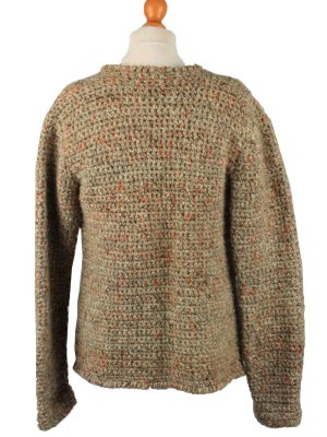 Vintage Womens Cable Knit Cardigan 90s M Brown -IL2140-149599