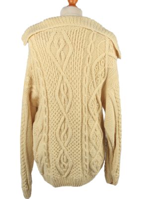 Vintage Womens Cable Knit Jumper 90s XXL Cream -IL2143-149611
