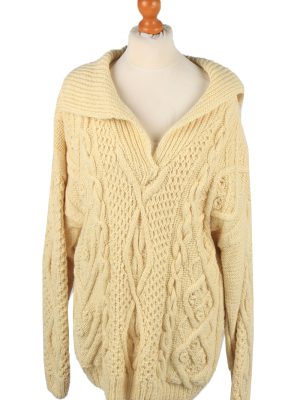 Vintage Womens Cable Knit Jumper 90s XXL Cream -IL2143-0