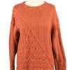 Vintage Womens Cable Knit Jumper 90s L Terra Cotta -IL2147-0