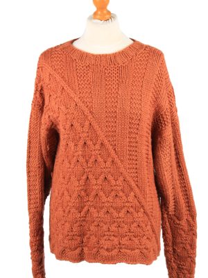 Vintage Womens Cable Knit Jumper 90s L Terra Cotta -IL2147-0