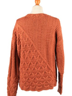 Vintage Womens Cable Knit Jumper 90s L Terra Cotta -IL2147-148107