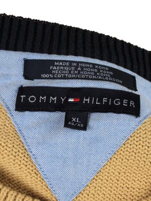 Vintage Tommy Hilfiger Mens Crew Neck Jumper 90s XL Mustard -IL2151-148123
