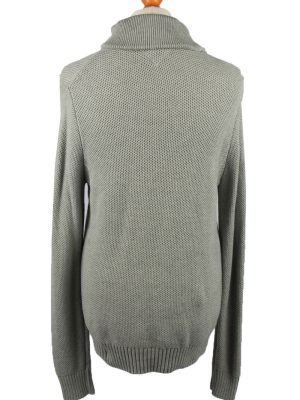Vintage Tommy Hilfiger Mens Button Neck Jumper 90s L Grey -IL2157-148146