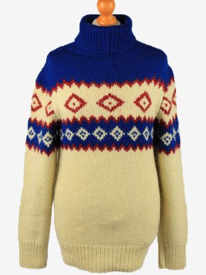 Vintage Womens Turtle Neck Jumper Pullover UK 12 Multi IL2187-0