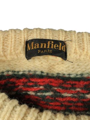 Vintage Manfield Womens Crew Neck Wool Jumper 44 Multi IL2188-148783
