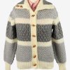 Vintage Womens Knit Cable Cardigan UK 12 Grey IL2191-0