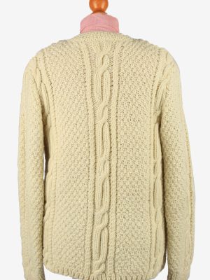 Vintage Womens Knit Cable Cardigan UK 16/18 Beige IL2192-148798