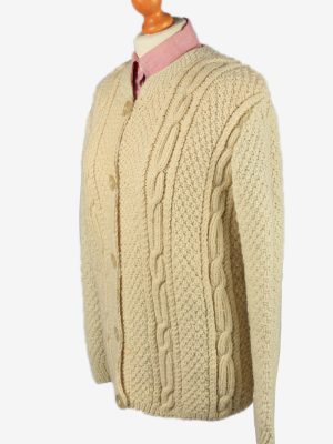 Vintage Womens Knit Cable Cardigan UK 16/18 Beige IL2192-148799