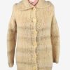 Vintage Womens Knit Cable Cardigan UK 8 Beige IL2193-0