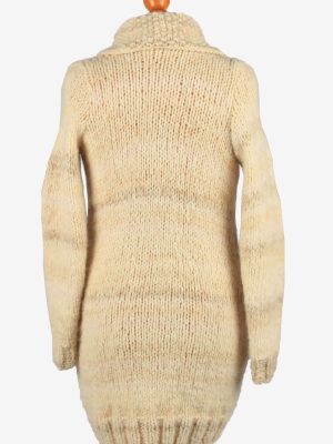 Vintage Womens Knit Cable Cardigan UK 8 Beige IL2193-148803