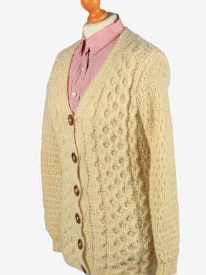 Vintage Womens Knit Cable Cardigan UK 10/12 Beige IL2194-148805