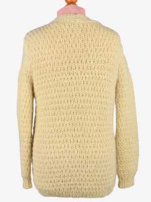 Vintage Womens Knit Cable Cardigan UK 10/12 Beige IL2194-148807