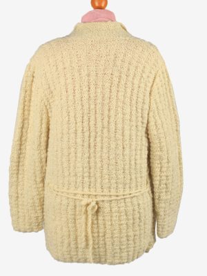 Vintage Womens Knit Cable Cardigan UK 16 Beige IL2195-148810
