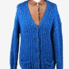 Vintage Womens Cable Button Up Cardigan UK 12 Blue -IL2200-0