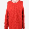 Vintage Womens Cable Jumper UK 18 Red -IL2207-0