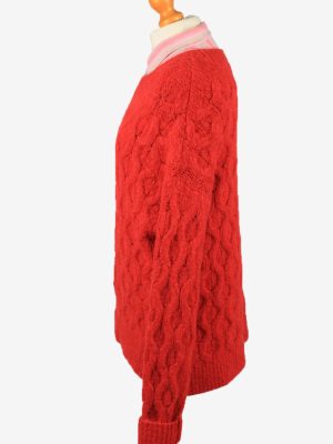 Vintage Womens Cable Jumper UK 18 Red -IL2207-148857