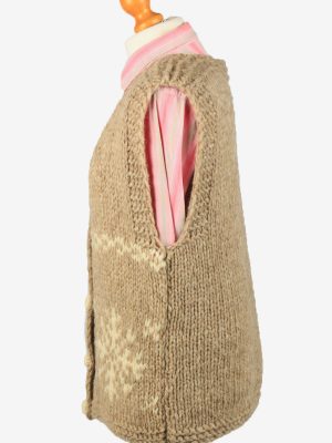 Vintage Womens Knit Button Up Vest UK 16/18 Brown -IL2208-148861