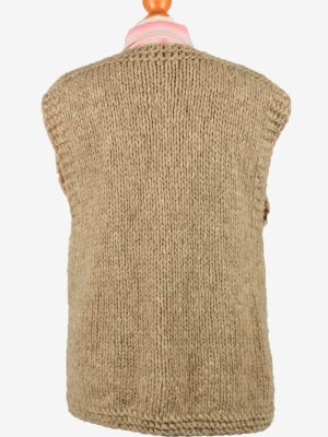 Vintage Womens Knit Button Up Vest UK 16/18 Brown -IL2208-148862