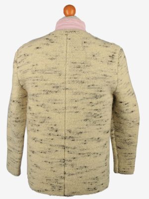 Vintage Mens Knit Button Up Cardigan M Beige -IL2215-148890