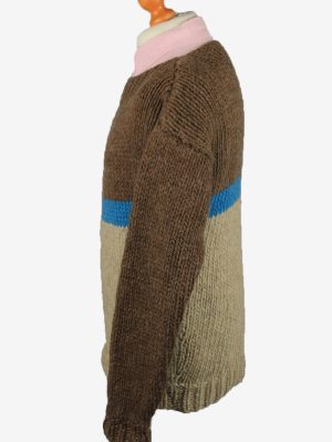Vintage Mens Crew Neck Knit Jumper L Brown -IL2222-148917
