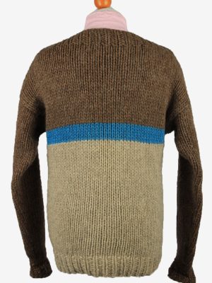 Vintage Mens Crew Neck Knit Jumper L Brown -IL2222-148918