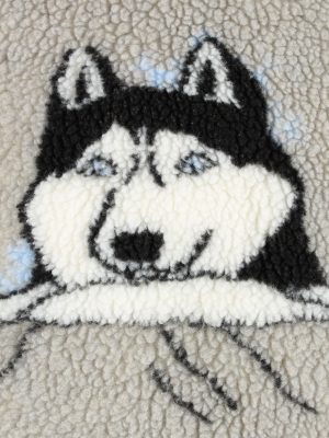 Vintage Half Zip Mens Fleece Top Pullover 4XL Grey -SW2660-148383