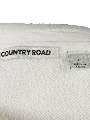 Vintage Country Road Womens Wide Neck Sweatshirt Top L White -SW2687-149078