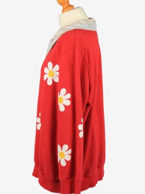 Vintage Miss Womens Collared Sweatshirt Top 4L Red -SW2701-149132