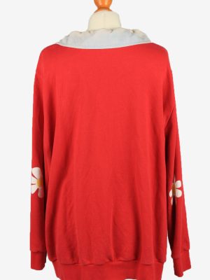 Vintage Miss Womens Collared Sweatshirt Top 4L Red -SW2701-149133