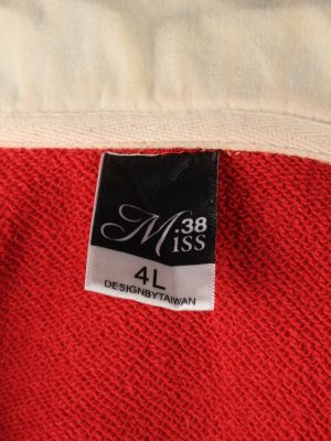 Vintage Miss Womens Collared Sweatshirt Top 4L Red -SW2701-149134