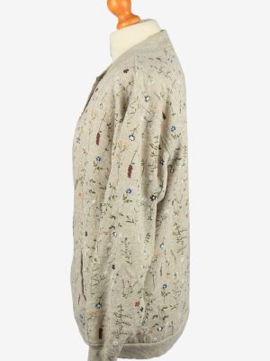 Vintage Blair Womens Floral Snap On Cardigan L Grey Marl -SW2702-149136