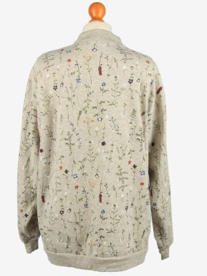 Vintage Blair Womens Floral Snap On Cardigan L Grey Marl -SW2702-149137