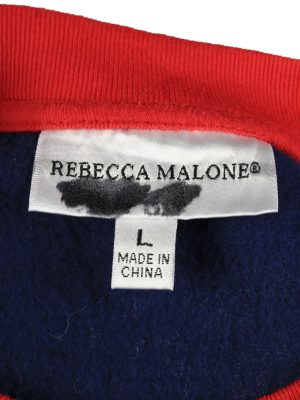 Vintage Rebecca Malone Womens Crew Neck Sweatshirt Top L Navy -SW2705-149150