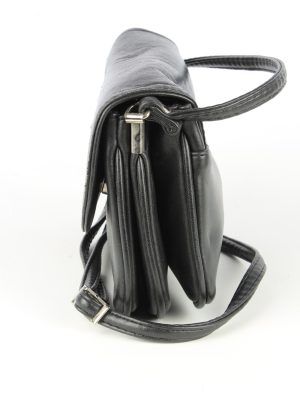 Leather Mini Shoulder Bag Womens Vintage 1980s Black -BG1171-152695