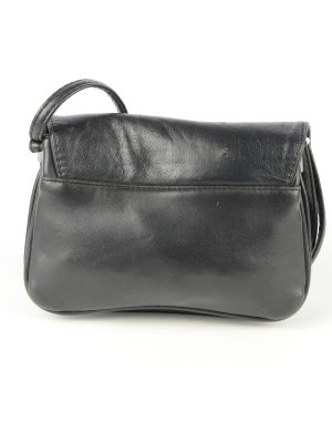 Leather Mini Shoulder Bag Womens Vintage 1980s Black -BG1171-152696