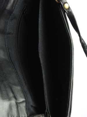 Leather Mini Shoulder Bag Womens Vintage 1980s Black -BG1173-152705