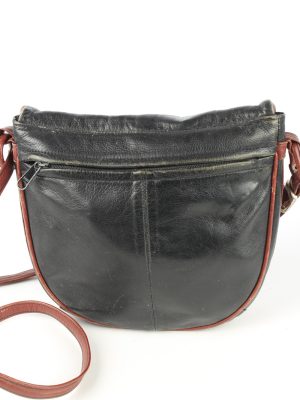 Leather Mini Shoulder Bag Womens Vintage 1980s Black -BG1174-152708