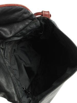 Leather Mini Shoulder Bag Womens Vintage 1980s Black -BG1174-152709