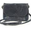 Leather Mini Shoulder Bag Womens Vintage 1980s Black -BG1176-0
