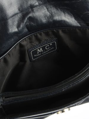 Leather Mini Shoulder Bag Womens Vintage 1980s Black -BG1176-152717